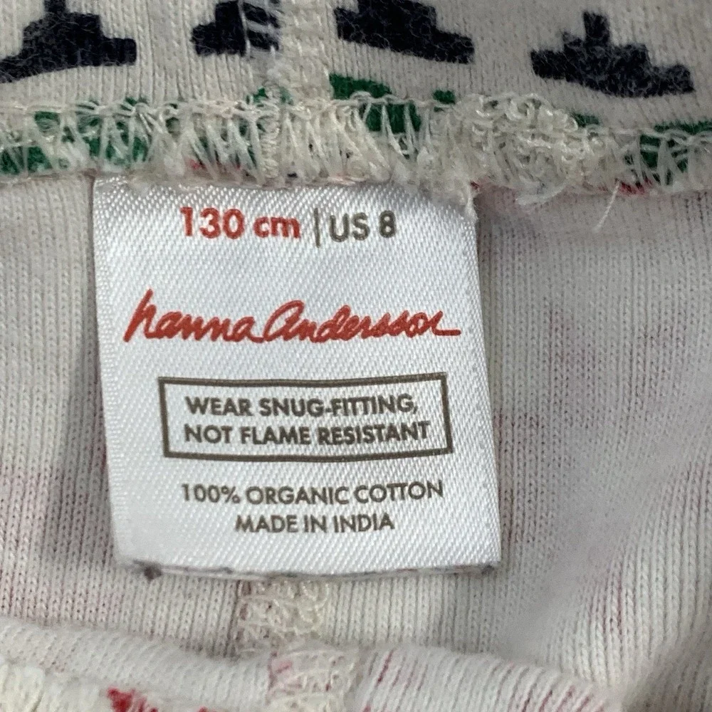 Hanna Andersson Size 8 130cm Organic Cotton Fair‎ Isle Christmas Reindeer Pants